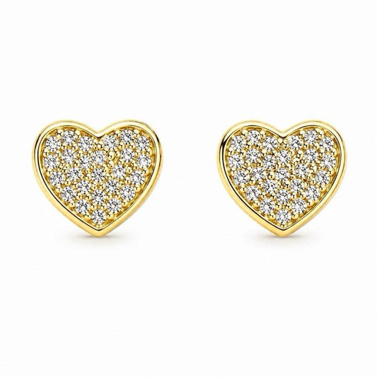 Gold-Plated, Waterproof Heart Earrings